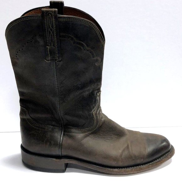 Lucchese Men's Shane Western Boot Brown Leather, Size 10 D